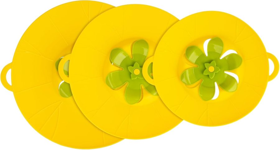 3PCS Spill Stopper Lid Cover Boil Over Safeguard Pot Cover Silicone Spill Stopper Lid Multi-Function Lid Cover for Kitchen Cooking