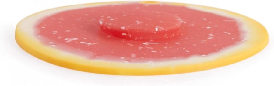 Grapefruit Silicone Lid for Food Storage and Cooking - 8''/20cm - Airtight Seal on Any Smooth Rim Surface - BPA-Free - Oven, Microwave, Freezer, Stovetop and Dishwasher Safe