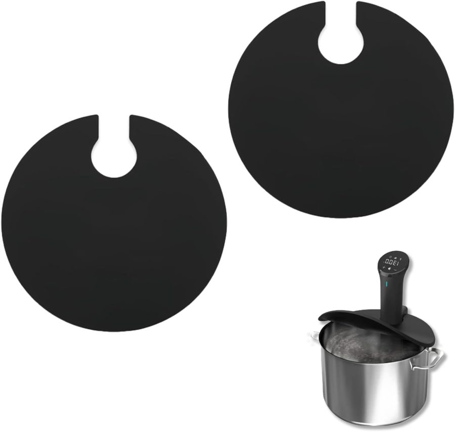 2 pack - Silicone Lids for Precision Cooker Fits Up to 10.5" Pot Compatible With , Instant Pot, Sous Vide Lid Most Heavy Duty Silicone Lids - Black