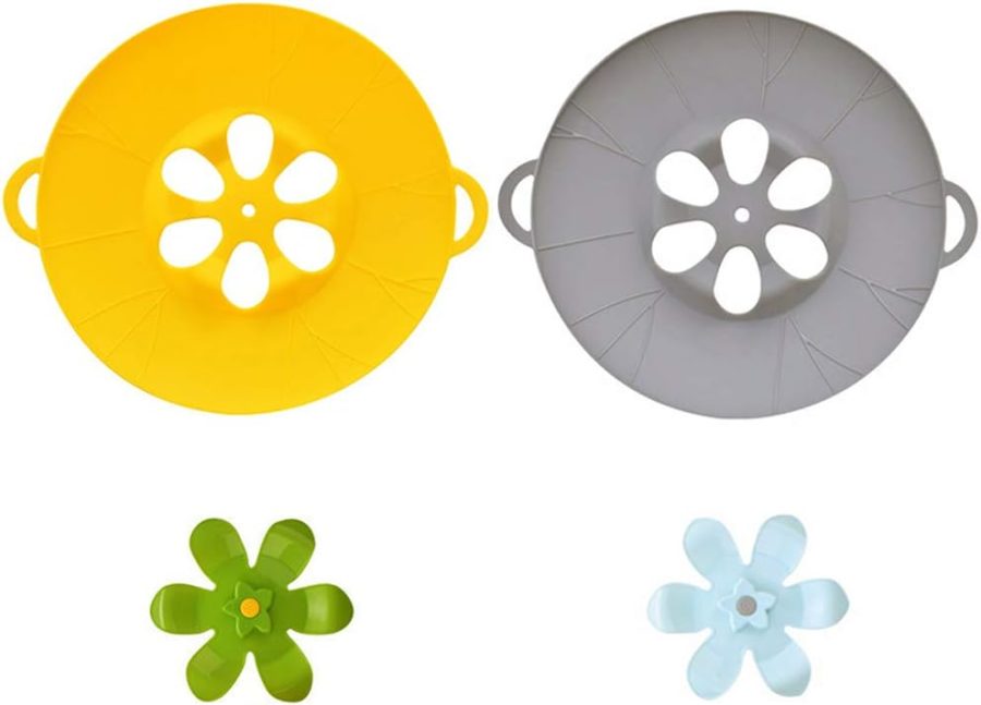 2Pcs Multi-Purpose Spiil Stopper Lid Cover Silicone Boil Over Safeguard Over-Boiling Anti Spiill Lid Cover Pot Pan Lid Multi-Function Cooking Kitchen Tool