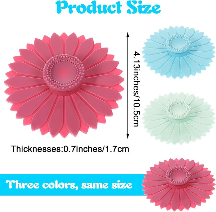 3 PCS  Coffee Cup Covers for Mugs Silicone, 4.1 Inch Reusable Silicone Mug Cup Lids Airtight Cap Universal Glass Tumbler Covering Silicone Coffee Cup lid for Mugs, Tea Pots, Hot Cup Lids - Image 2